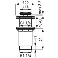 G5/4 tall drain valve for vassel lavatories