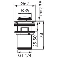 Drain valve G5/4, gold