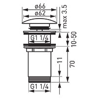 Rotondo - ventil click-clack D1 1/4”