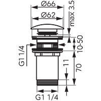 Drain valve G5/4, gold