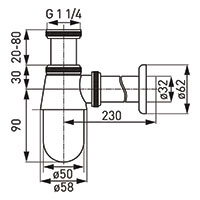 Universal brass bottle trap