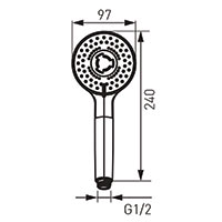 Cortina - shower handle, chrome