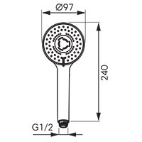 Cortina - shower handle, black