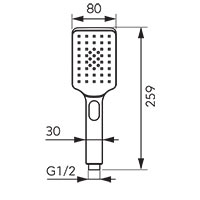Click - shower handle, chrome