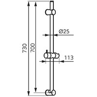 Phila - sliding shower bar, chrome
