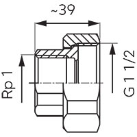 Racord olandez pentru pompa, din fonta 1½x1”