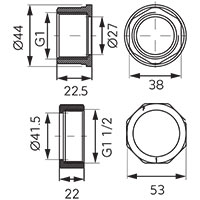 Mesing poluholender za pumpe 6/4"x1"