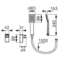 Sinus Black - spot shower set