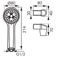 Sole - spot shower set, chrome