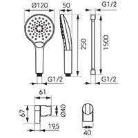 Mulo - spot shower set, chrome