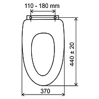 WC ülőke, fehér MDF fém-króm rögzítőelemek