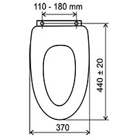 WC ülőke, fehér MDF fém-króm rögzítőelemek