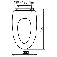 WC ülőke, MDF fém-króm rögzítőelemek