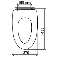 Capac WC alb, forma scoica, cu soft close, MDF