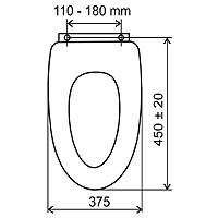 WC ülőke, mintás MDF fém-króm rögzítőelemek
