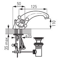 Retro New Standing washbasin mixer