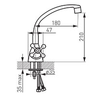 Retro New - Standing sink mixer, chrome