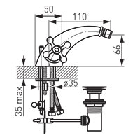 Retro New - Bidet standing mixer, chrome