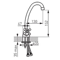 Retro Standing washbasin mixer