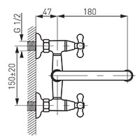 Retro Wall-mounted washbasin mixer