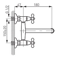 Retro Wall-mounted sink mixer