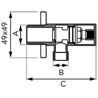 Angle valve with ceramic head and rosette