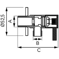 Angle valve with ceramic head and rosette