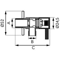 Angle valve with ceramic head and rosette