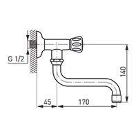 Standard - Standard water valve, chrome