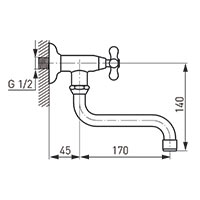 Retro - Retro water valve, chrome
