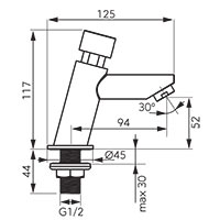 Presstige Pro - automatic shut-off washbasin mixer with water flow control