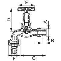 Poppet type cast iron bibcock