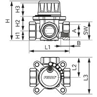 3-way mixing valve