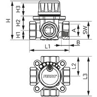 4-way mixing valve