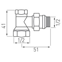 Радиаторен спирателен вентил ъглов 1/2"x1/2"