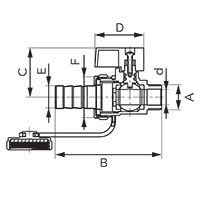 F-Comfort - Drain ball valve, male