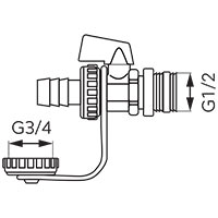 1/2” drain ball valve for solar installations