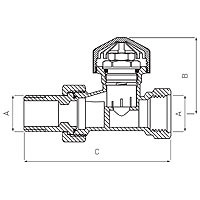 Straight thermostatic valve