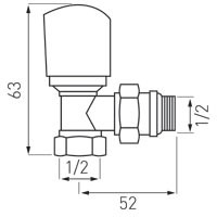 Thermostatic angle valve 1/2” x 1/2”