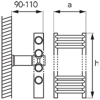 Bathroom heater - straight, white