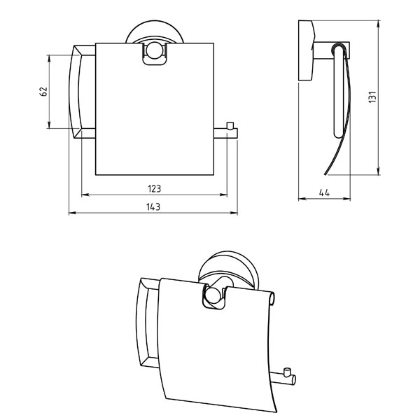 Metalia 11 - Suport hartie igienica cu protectie, crom