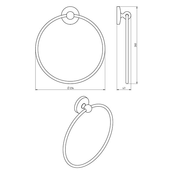 Metalia 1 - okrugli držač za ručnike