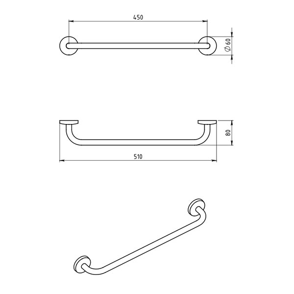 Metalia 1 - držač za ručnike 1/1 – 510 mm
