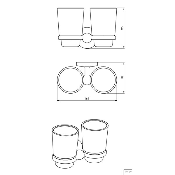 Metalia 1 - Dvi stiklinės su laikikliu