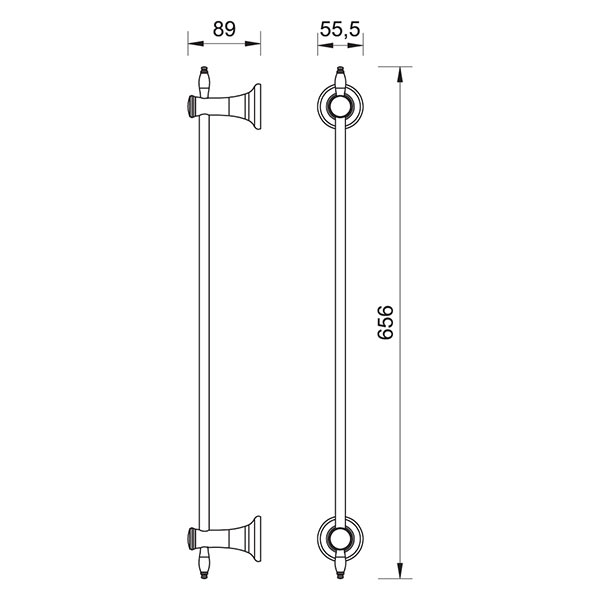 ANTICA towel rail single 600 mm