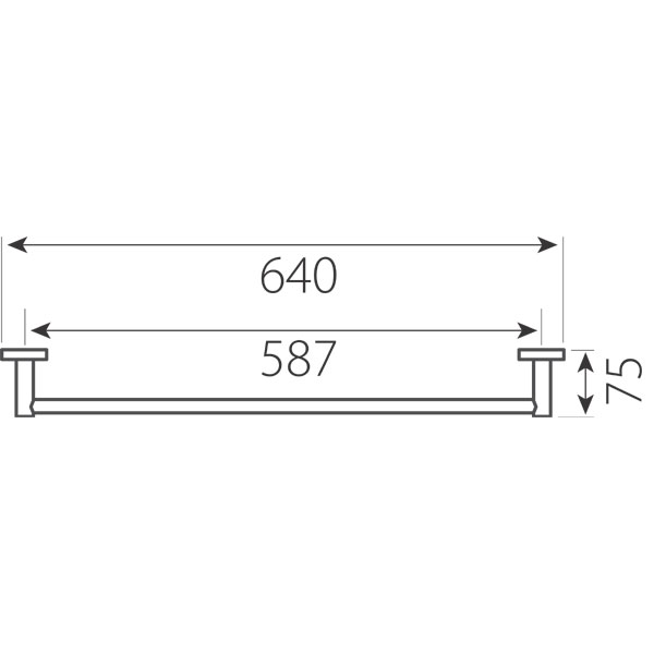 Grace Towel rail single - 600mm