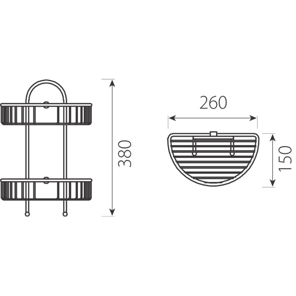 Cosmetics double basket