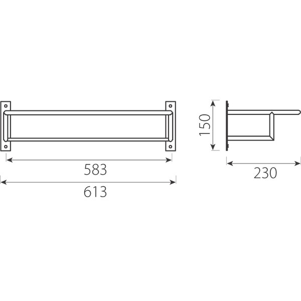 Towel shelf and rack