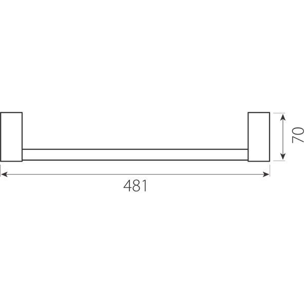 Towel rail single - 450mm