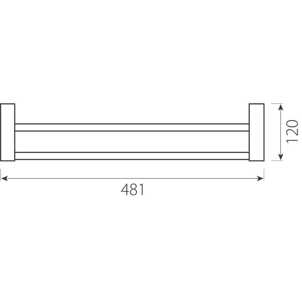 Towel rail double - 450mm